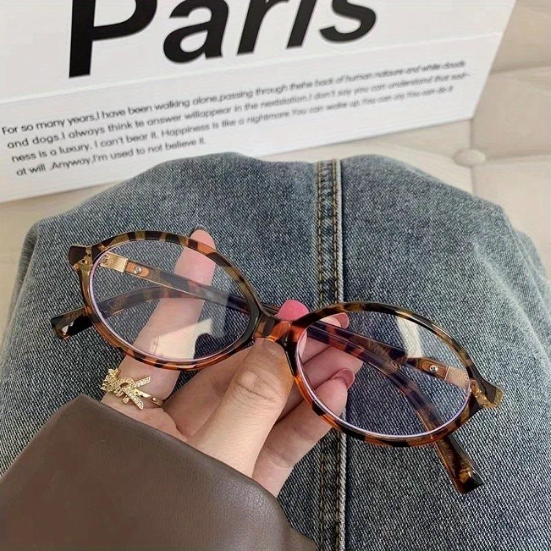 2/3PCS Y2K Retro Oval Frame Glasses for Women - Leopard Print Sweet & Cool Eyewear
