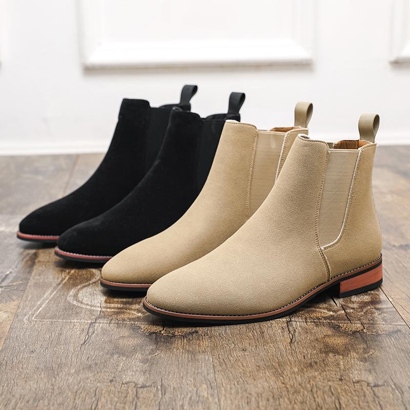 Fashion Classic Men Fashion Chelsea Shoes High-top Korean-style Versatile Business Boots European American Ankle Boots Men Sizes 38-46