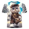Kawaii Cartoon Animal Fox Kids Adult Printed T-shirt Summer Women's and Men's Casual Outdoor Girl and Boy Short Sleeve Tees Top