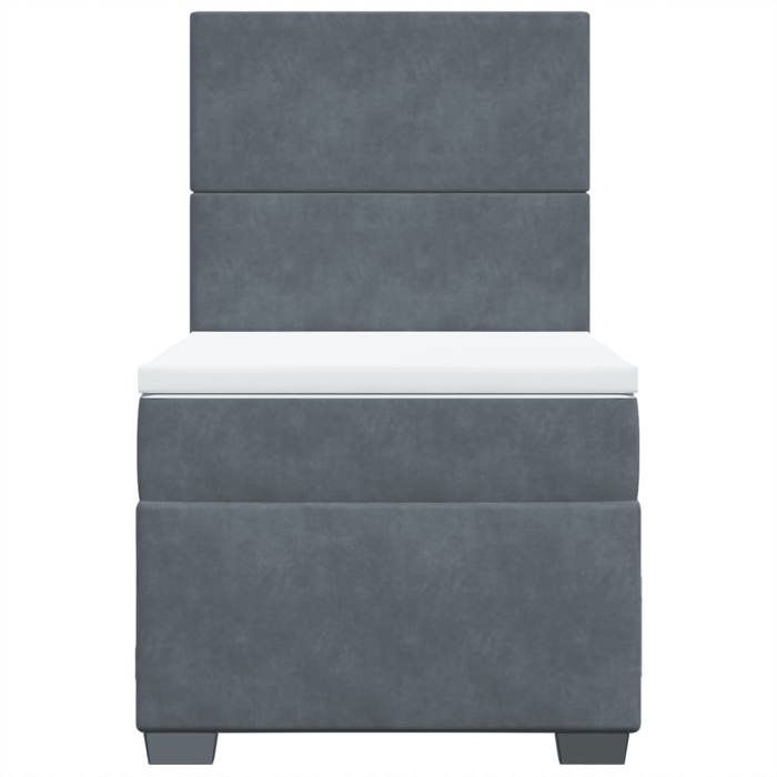 Maison Exclusive - Sommier à lattes de lit et matelas Gris foncé 90x200 cm Velours