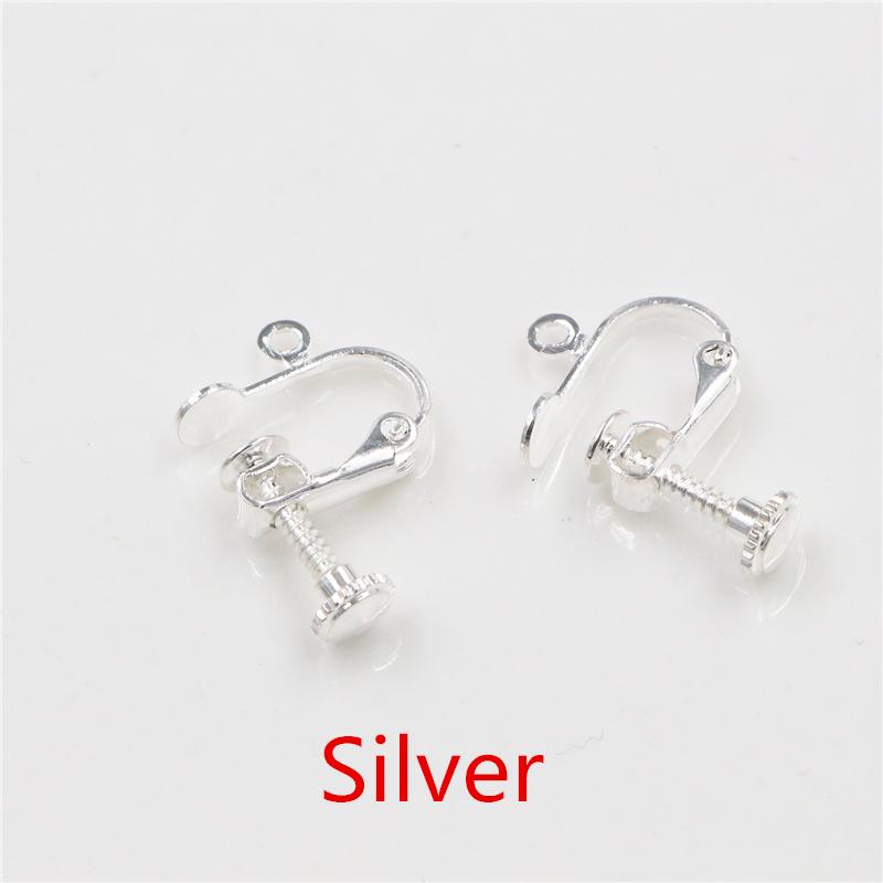 10 buc 15*13mm șurub din alamă Clip pentru ureche Setări pentru cercei Tampoane de rotire Constatări pentru cercei Bază Ramă goală pentru consumabile de bijuterii