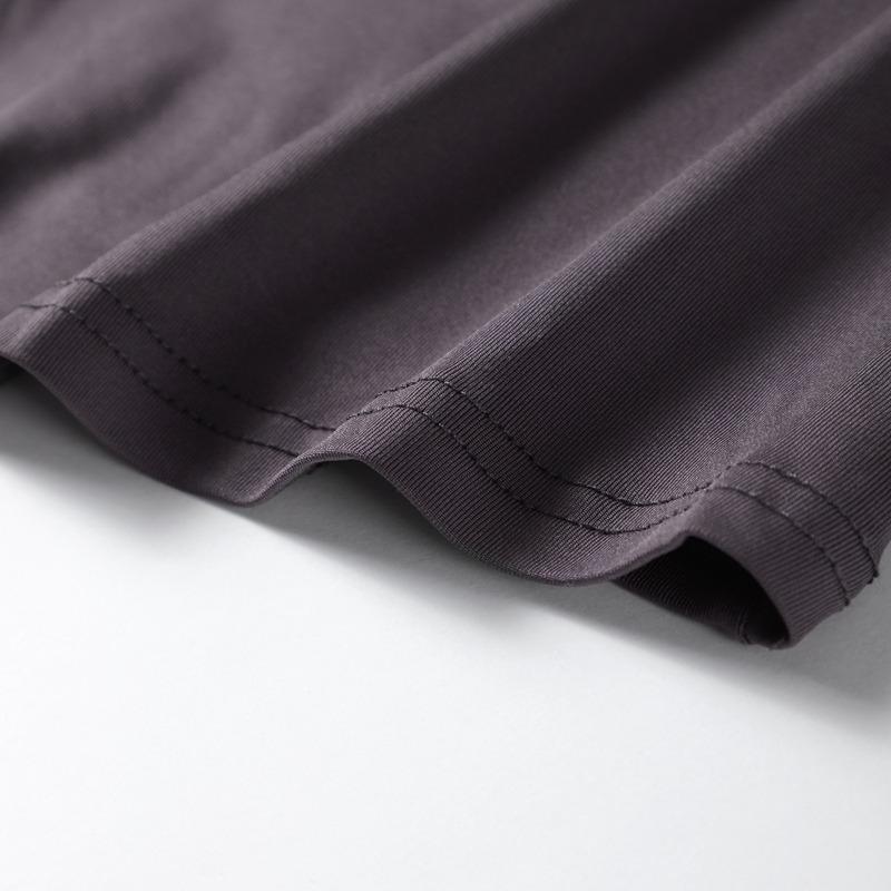 Rynket Skinny Stretch Enkel Ensfarget Lang Kjole Dame Høstmote Langermet O-hals Basic Klassisk Skjørt