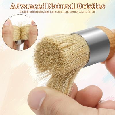 4Pcs Wood Chalk Paint Brush Set Non Shedding Small Round Paint Brush with Ergonomic Handle Efficient Cleaning Paint Brushes