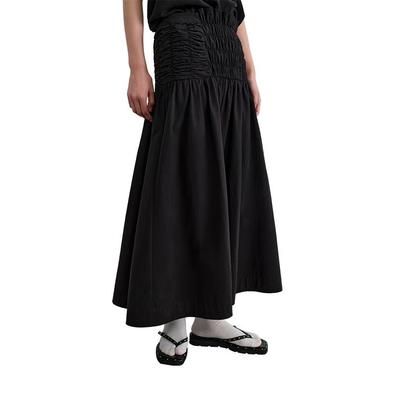 Women s Pleated Waist A-Line Maxi Skirt M