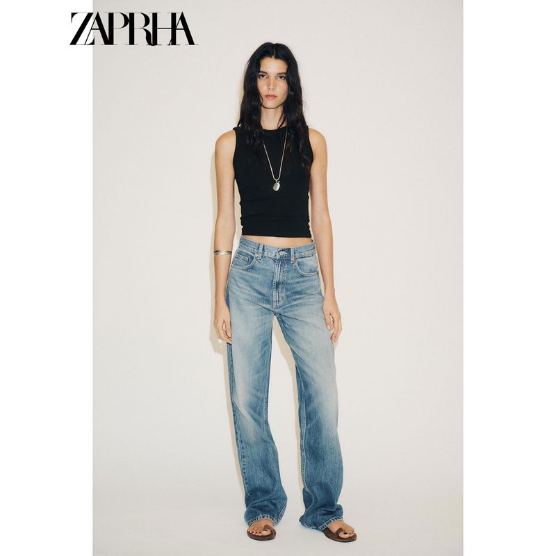 Zaprha 2025 Autumn New Fashion Casual All-matching Slim fit Rib round Neck Sleeveless Top 4424300
