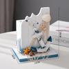 Mediterranean style creative pen holder storage box, ocean style home wood office desktop decoration gift