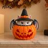 Waterdicht Tuinlicht Halloween Kat Pompoen Lantaarn 3D Geprint Gloeiend Beeldje Binnen Buiten Feest Decoratie