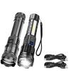 Powerful P50 Led Flashlights 2000LM Ultra Bright Tactical Light Emergency Spotlights Telescopic Zoom Light Builtin 18650 Battery