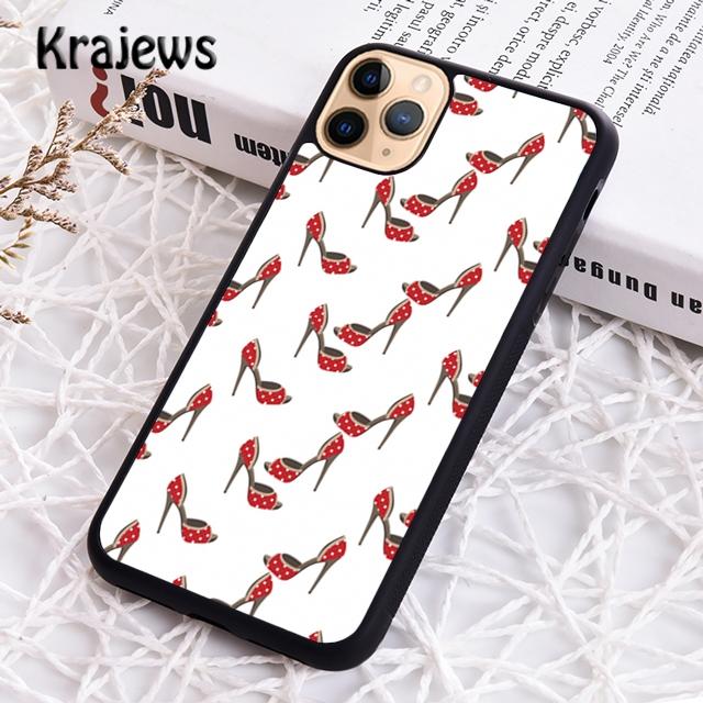 Krajews Red High Heel Shoes Cute Phone Case Cover For iPhone 17 Air 16 15 14 Plus 11 12 13 Pro Max Coque Shell Fundas