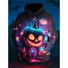 3D Ganzkörper-Print Herren Halloween Kürbis Hoodie Kostüm Neu im Überzieher Sweatshirt Für Herren Damen Als Geschenk Für Halloween Feiertage