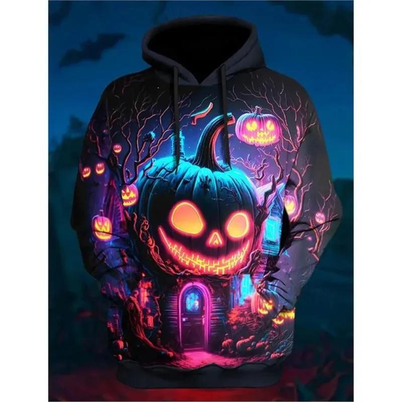 3D Ganzkörper-Print Herren Halloween Kürbis Hoodie Kostüm Neu im Überzieher Sweatshirt Für Herren Damen Als Geschenk Für Halloween Feiertage