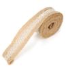 6pcs 2M/Roll Burlap Rolls White Lace Yellow Jute Hessian Jute Ribbon Rustic Style Decorative Ribbon Burlap Lace Ribbon