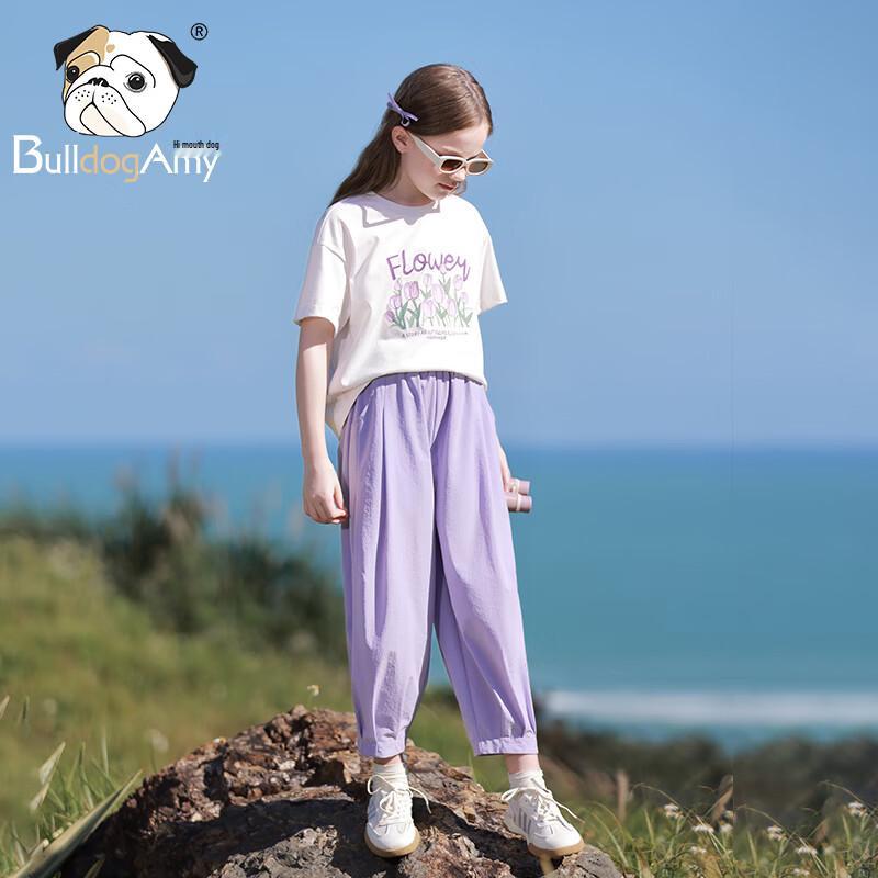 CHANZUIGOU Girls' Printed Short-Sleeve T-Shirt & Pants Sport Set