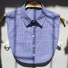 Plaid Faux Collar for Women's Sweater or Blouse - Red and Black Checkered Design