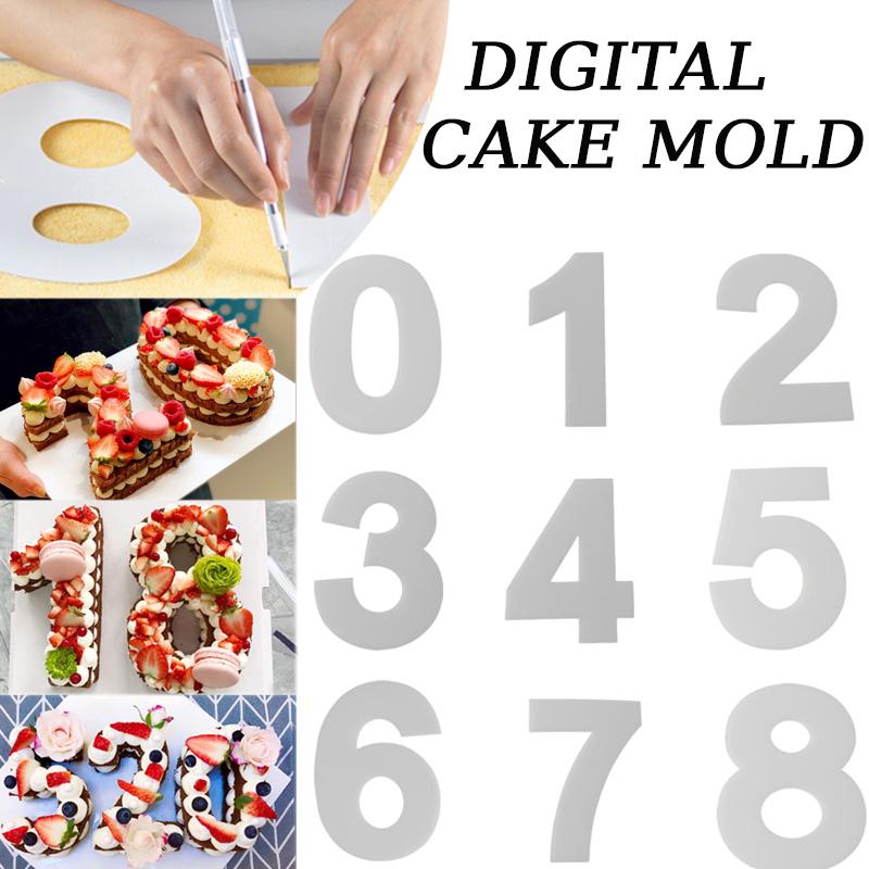 VIE LENTE Number Cake Mold 9pcs DIY Number Form Design Chocolate Bakery Pastry Cake Decoration Tool Shape Cake Decoration Tool