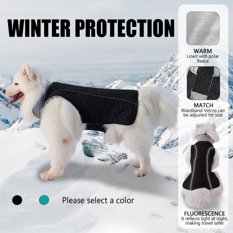 Winter Dog Coat Warm Padded Jacket Reflective Stripe Pet Clothes Large Dogs