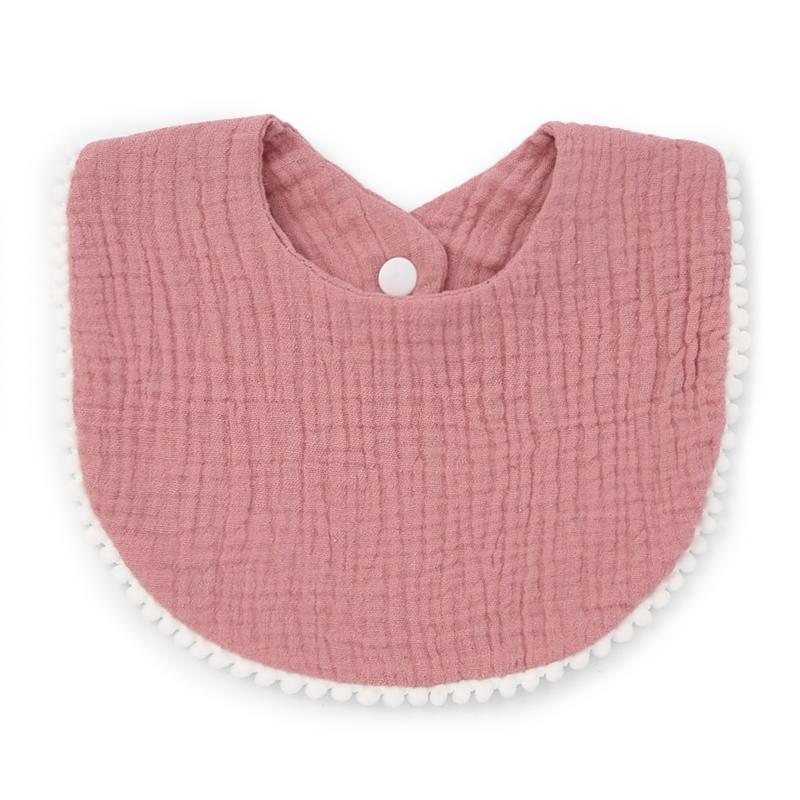 1pc Solid Colour Cotton Gauze Baby Bibs Ruffle Lace Infant Newborn Feeding Burp Cloth Saliva Towel Adjustable Bandana Drool Bibs