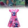 Stitch Girl Princess Pajama Dress With Cotton Blend Fabric For Kids