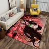 Cartoon Girl In Pink Dress with Fiery Effects. Non-slip Rug Suitable for Living Room and Bedroom Sofas.