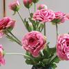 2-köpfiges künstliches Kamelien-Blumenarrangement Realistische Seiden-Kunstpflanze für nordische Wohnzimmer-Dekoration Elegantes Geschenk für Pflanzenliebhaber