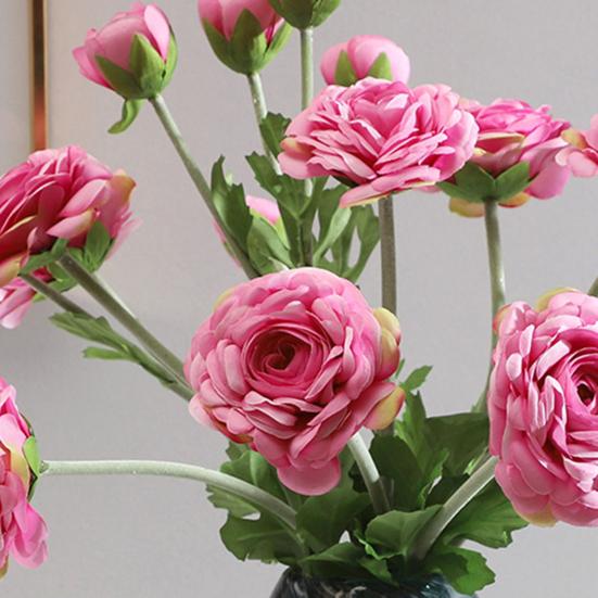 2-köpfiges künstliches Kamelien-Blumenarrangement Realistische Seiden-Kunstpflanze für nordische Wohnzimmer-Dekoration Elegantes Geschenk für Pflanzenliebhaber