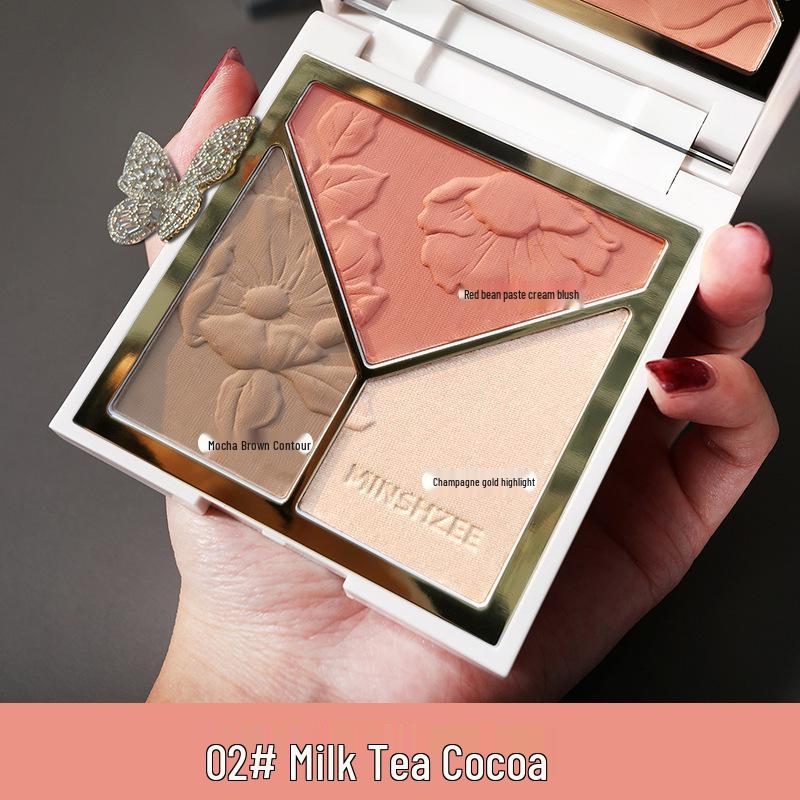 Mingxi Zhi All-in-One Highlighting & Contouring Palette: Shimmer, Matte, Shadow, Blush, Highlighter & Concealer.