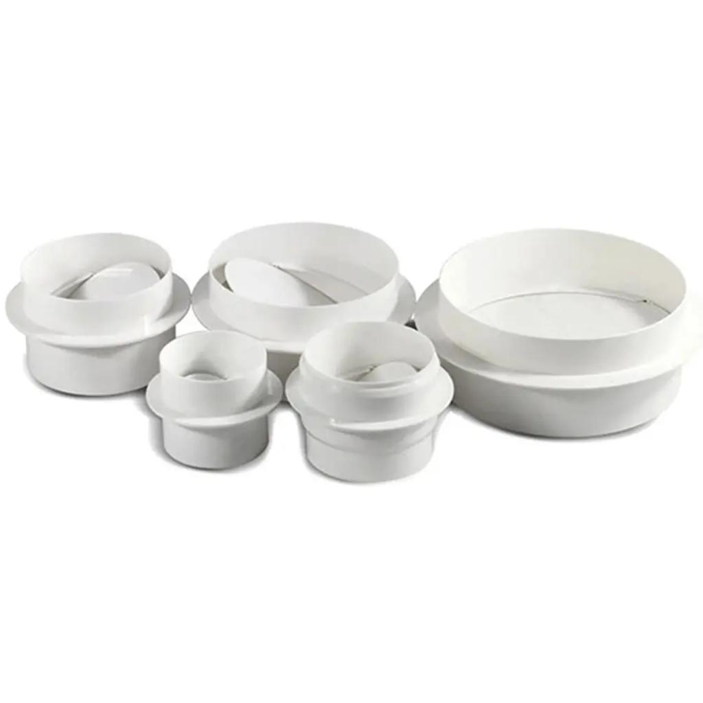 80-150mm PVC Round Pipe Draft Blocker Backdraft Damper One Way Ventilation Fan Air Duct Check Valve Kitchen Ventilation Grill