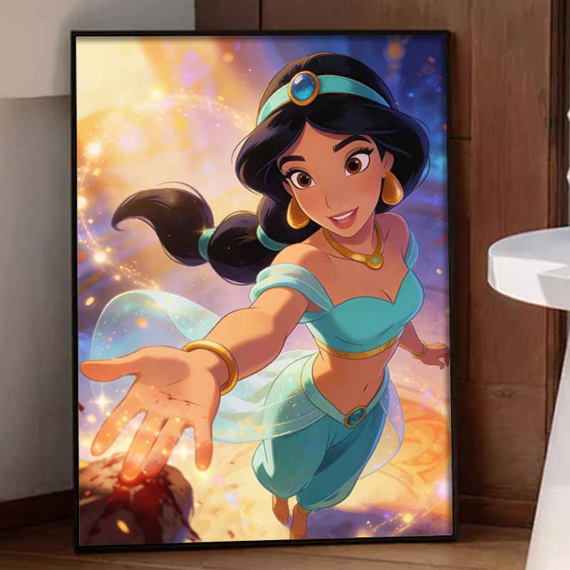 Disney Princess Jasmine Diamond Paint Painting Art Kit Handmade DIY5D Home Decor Gift