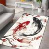 Multiple sizes Red and black koi with blossoms Carpet for Living Room Bedroom Sofa Home Decor Rug Non-slip Floor Mat Luxury Gift