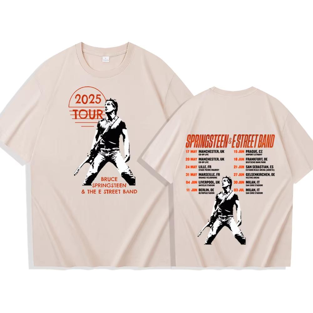 Bruce Springsteen and E Street 2025 Tour T-shirt Harajuku O-neck Casual Shirt Gift
