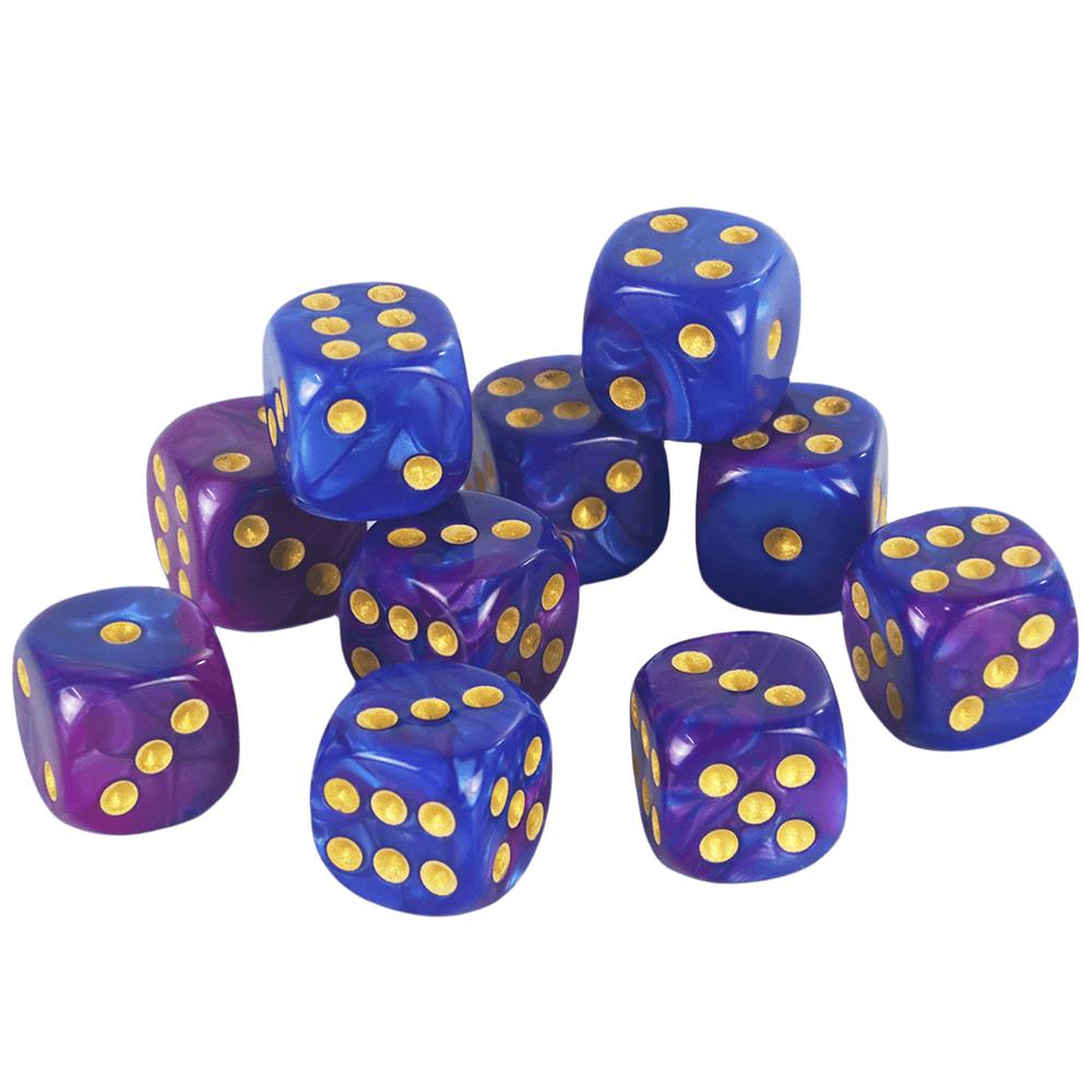 Premium Quality Round Dot D6 Dice Set for Table Board Gaming - 12mm Mixed Color, Pack of 10