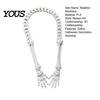 Necklace Halloween Gothic Skeleton Hand Necklace, Punk Cosplay Skull Claw Pendant Palm Choker, Costume Jewelry for Men Women