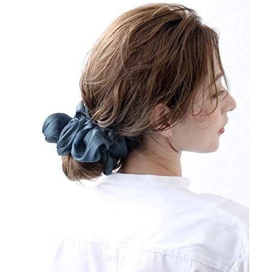 VINGTAINE шифоновий об'ємний scrunchie великий стильний дорослий модний пучок наверх хвіст HS-143-BL- синій
