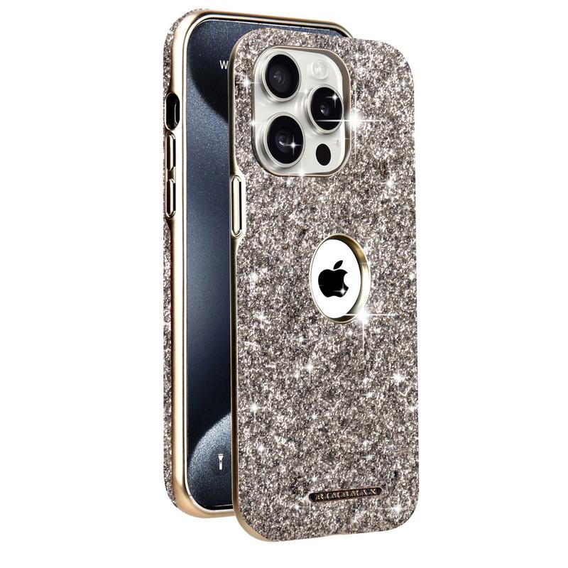 Luxury Glitter Jewel Glossy for MagSafe Phone Case For iPhone 16 Pro Max 15 14 Plus 13 12 Plating Shockproof Magnetic Hard PC Bumper Cover