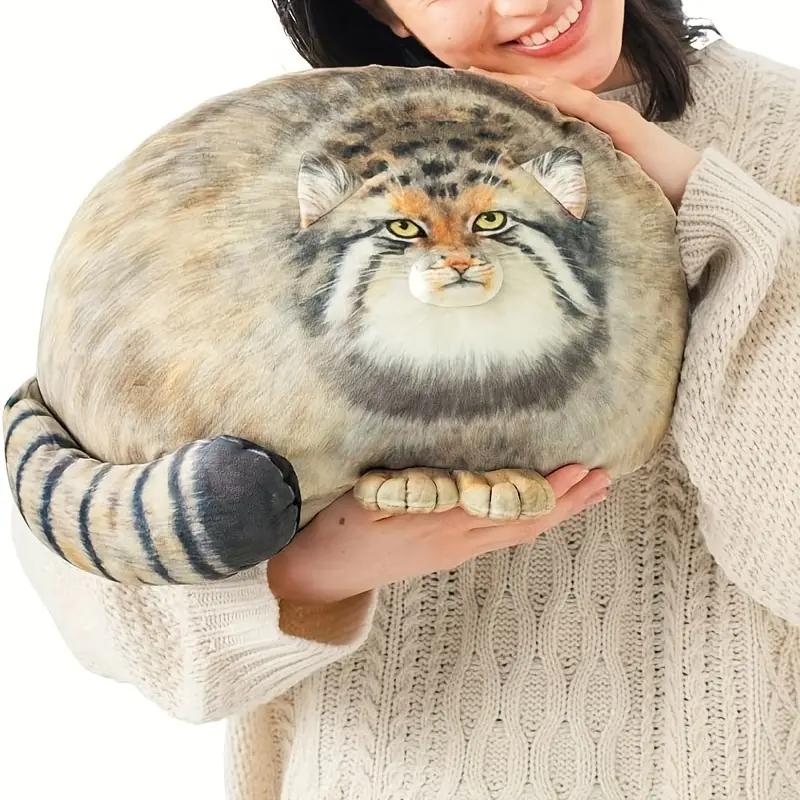 Pandara Jewelry Unisex Non-Toxic Adorable Pallas Cat Plush Body Pillow - Perfect For Kawaii Throw Pillows For Pets Lovers