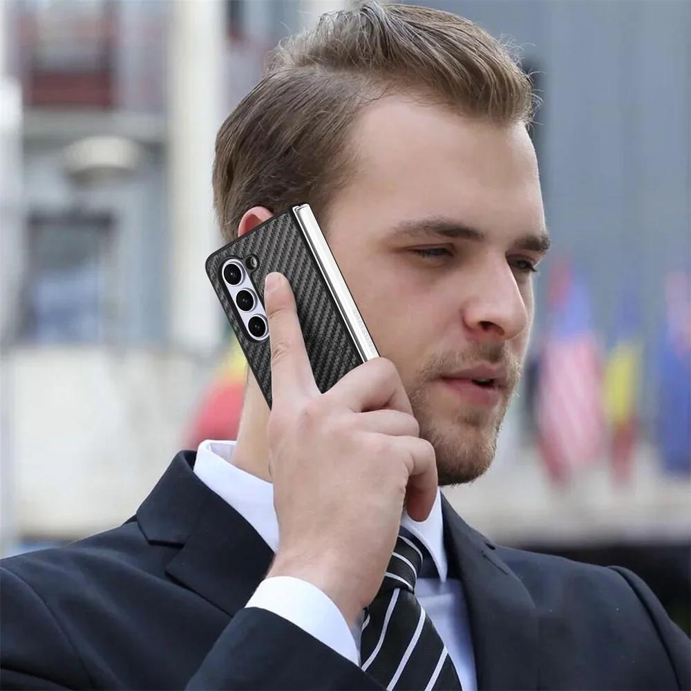 For Samsung Galaxy Z Fold 6 5 4 Fold6 Fold5 Fold4 5G Magnetic Phone Case with Screen Protector Shockproof Pu Leather Full Cover