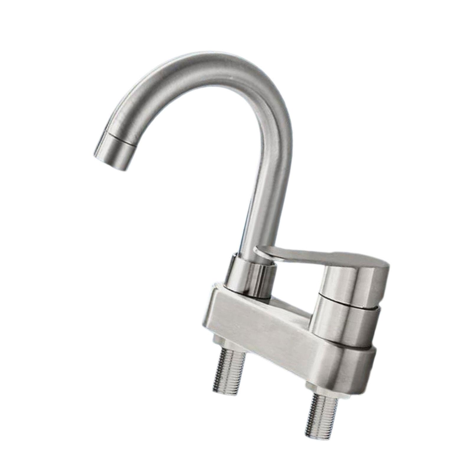 Strong Steel Sink Faucet Retro Basins Tap Corrosion Resistance Bathroom Basins Faucet for Hot Cold Water Mixing System