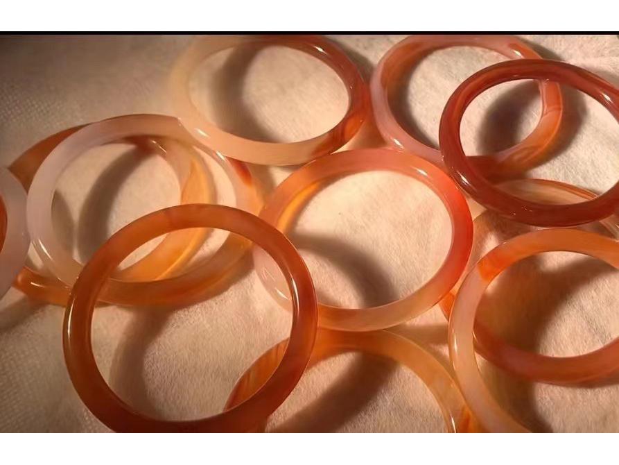 Sea Salt Ice Cream Round Thick Faux Jade Glass Bangles - New Chinese Style Qipao Accessories Jewelry Translucent Bracelets