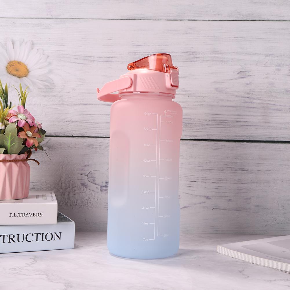 

Water Bottle 2 Liter Large Capacity Free Motivational With Time Marker Fitness Workout Plastic Cups Outdoor Gym Drinking 2L