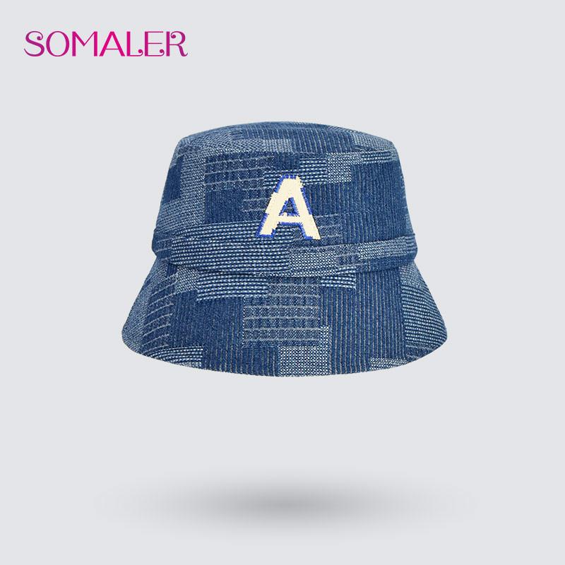

SOMALER летние солнцезащитные шляпы для женщин и мужчин брендовые джинсовые хлопковые пляжные панамы унисекс модная уличная одежда хип-хоп спортивная полосатая шляпа