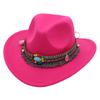 Ethnic Style Children'S Top Hat Tibetan Western Cowboy Hat Upturned Felt Hat Parent-Child Sun Protection Sun Hat Dance