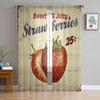 Summer Fruit Strawberry Flower Sheer Curtains for Living Room Space Decoration Window Curtains Cooking Space Tulle Voile Organza Curtains