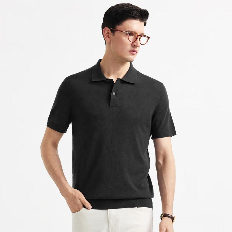 Zhuangji Men's 100% Merino Wool Short Sleeve Polo T-Shirt