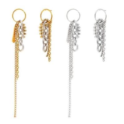 Allergy Resistant Stainless Steel Tassels Earrings Adorned With Cubic Zirconia Stones For Sensitive Ears