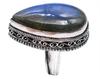 Labradorite Natural Gemstone Antique Silver Plated Ring US Size-8 R 638