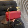 Faux Leather Paperclip Clutch for Women, Chic Chain Shoulder Bag, Minimalist Crossbody Purse