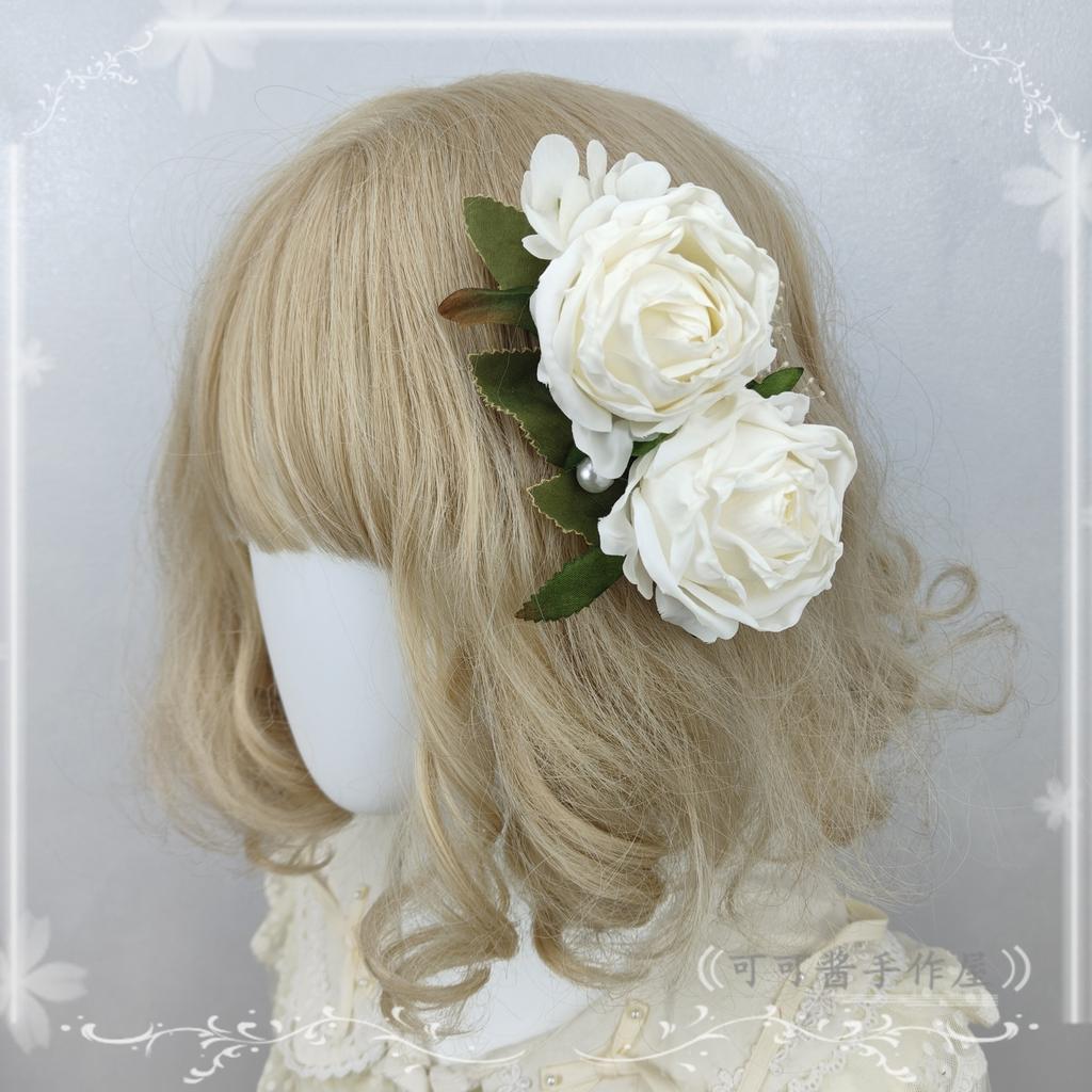 Original Simple Vintage Roseball Lolita Hair Accessories Hairpin Flower Hairpin Elegant French Hair Accessories for Women