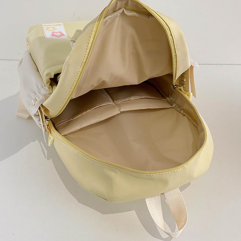 Schoolbag Cream Wind Campus Middle and High School Schoolbag Versatile Large Capacity Color Matching Leisure Ridge Backpack Travel Going Backpack