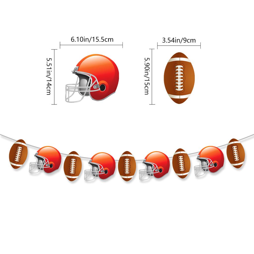American Football Theme Party Decoration Birthday Flag Football Baseball Latte Cake Plug-In Customization
