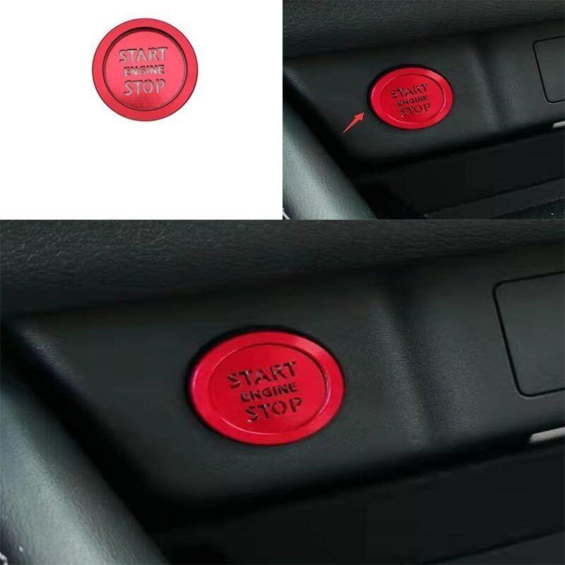 Cover Trim 2021-2023 Fit For Nissan Rogue Red Aluminum One-Click Startup Frame